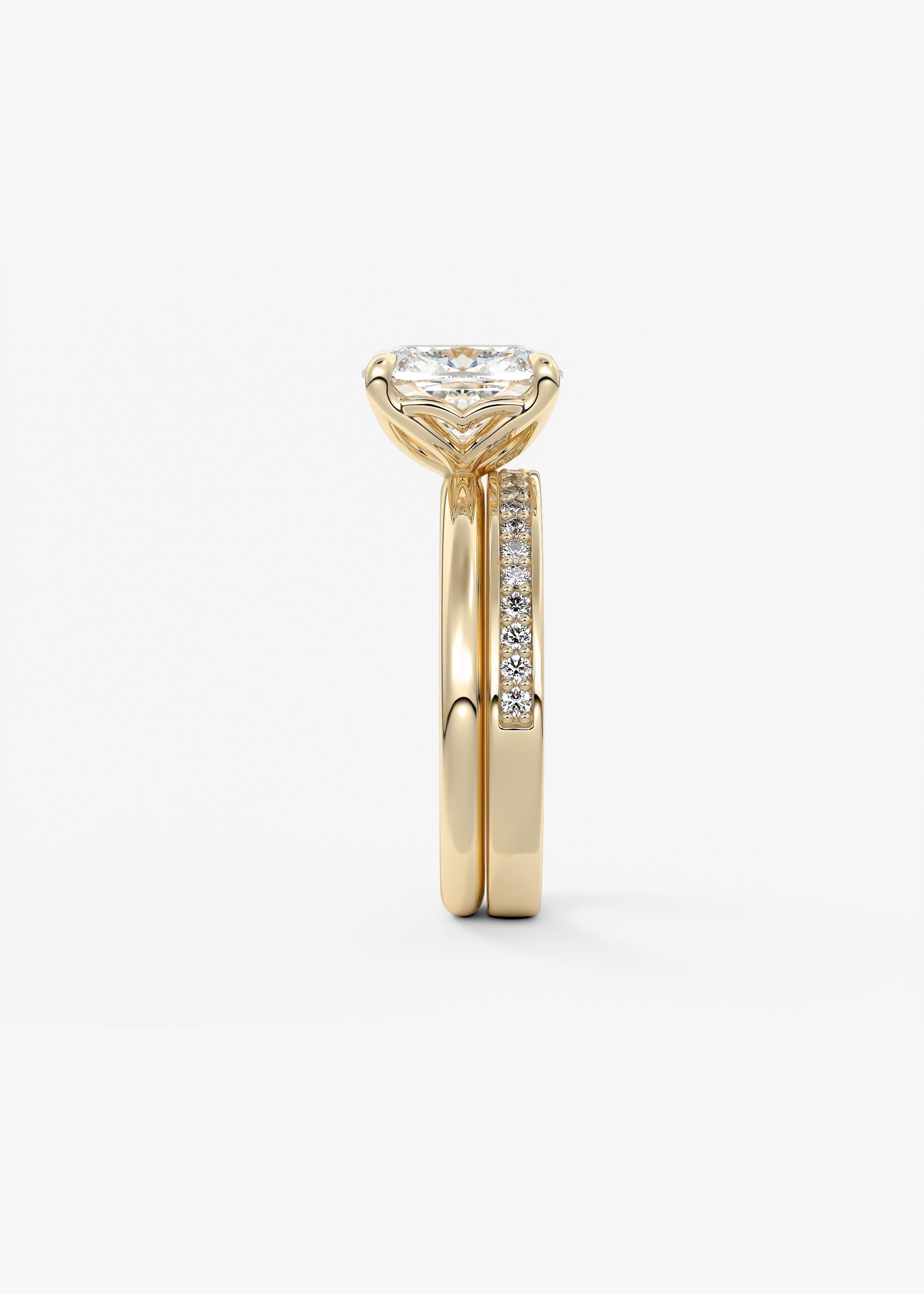 Elongated Cushion Solitaire Lab Grown Diamond Engagement Ring