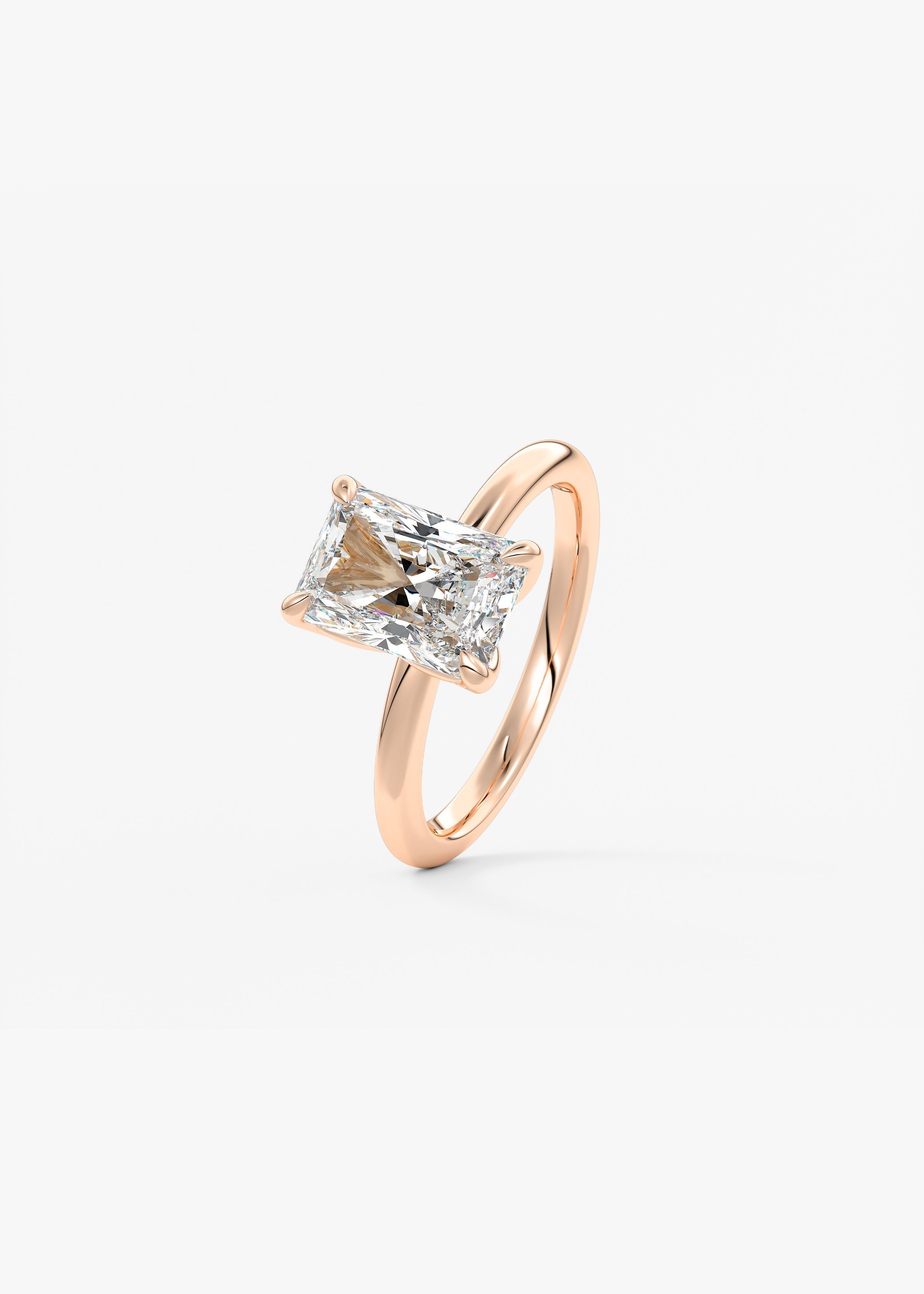 Radiant Solitaire Lab Grown Diamond Engagement Ring