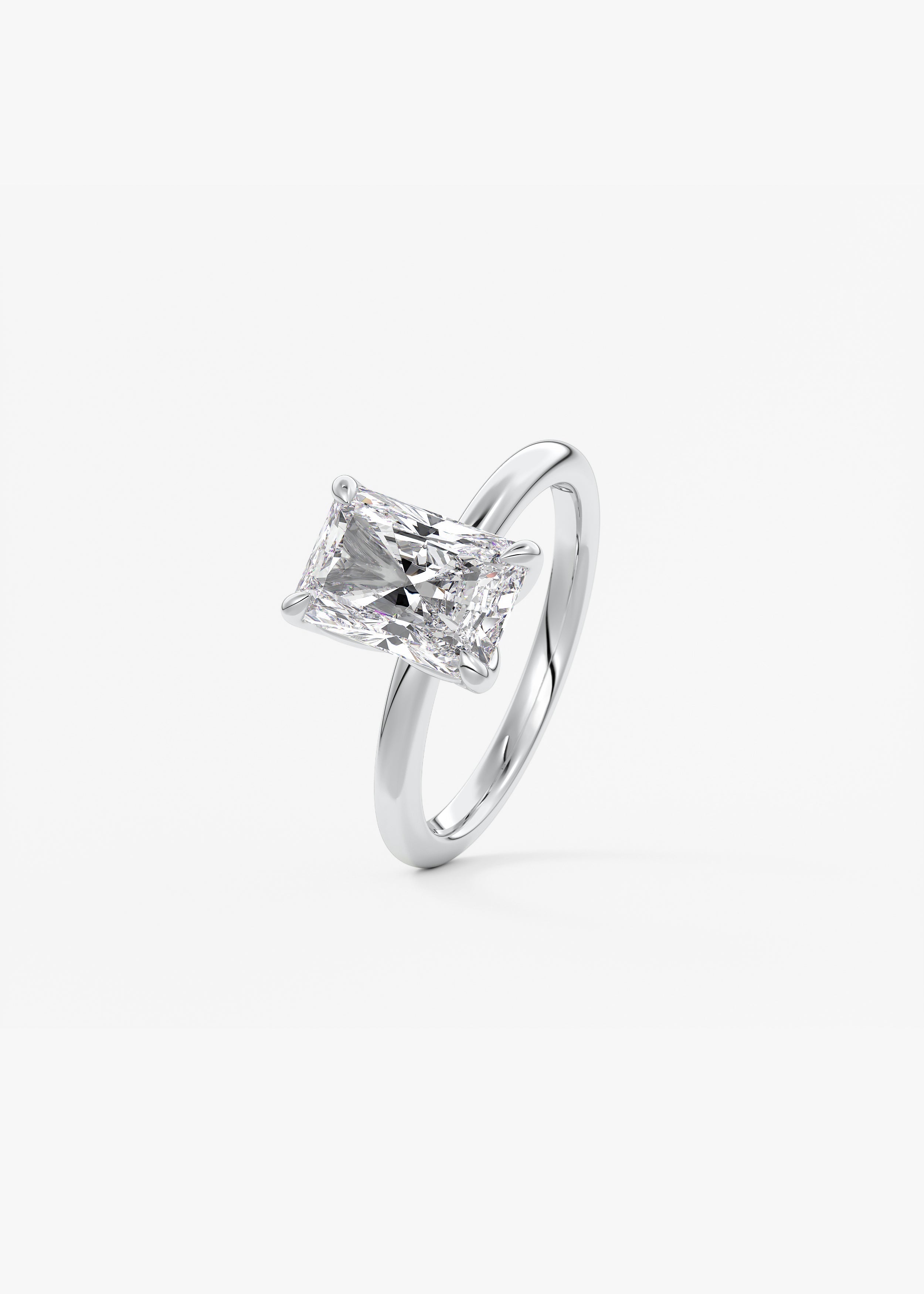 Radiant Solitaire Lab Grown Diamond Engagement Ring