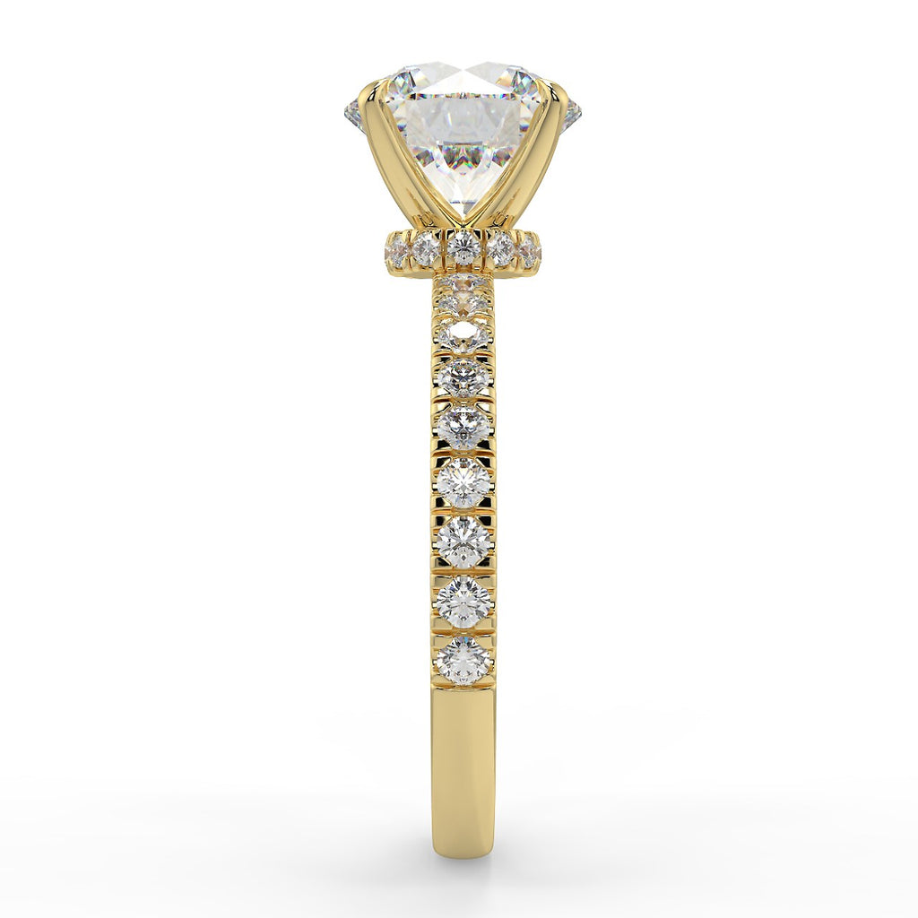 Stunning 2.0 CT Round Moissanite Engagement Ring with Pave Design 4