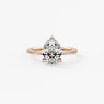 Pear Pave Cathedral Lab Grown Diamond Engagement Ring