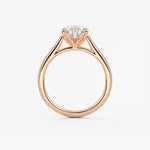 Pear Pave Cathedral Lab Grown Diamond Engagement Ring