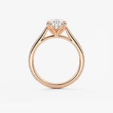 Pear Pave Cathedral Lab Grown Diamond Engagement Ring
