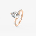 Pear Pave Cathedral Lab Grown Diamond Engagement Ring