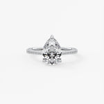 Pear Pave Cathedral Lab Grown Diamond Engagement Ring