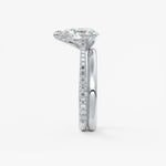 Pear Pave Cathedral Lab Grown Diamond Engagement Ring