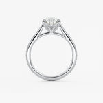 Pear Pave Cathedral Lab Grown Diamond Engagement Ring