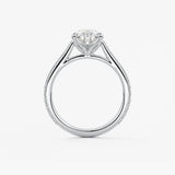 Pear Pave Cathedral Lab Grown Diamond Engagement Ring