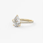 Pear Pave Cathedral Lab Grown Diamond Engagement Ring