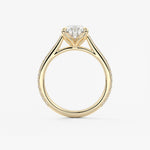 Pear Pave Cathedral Lab Grown Diamond Engagement Ring