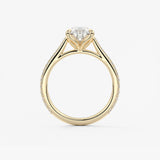 Pear Pave Cathedral Lab Grown Diamond Engagement Ring