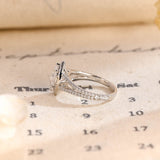 Stunning 1.0 CT Marquise Cut Moissanite Engagement Ring with Halo Split Shank Pave Design 3