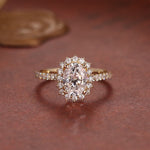 Stunning 4.5 CT Oval Moissanite Engagement Ring with Halo & Pave Design 1