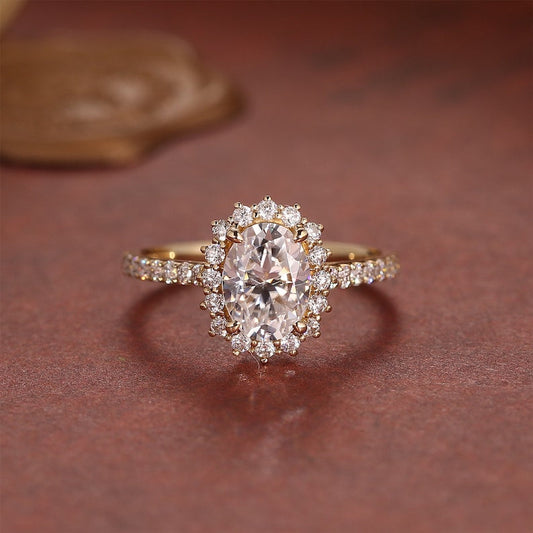 Stunning 4.5 CT Oval Moissanite Engagement Ring with Halo & Pave Design 1