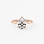 Pear Solitaire Cathedral Lab Grown Diamond Engagement Ring