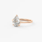 Pear Solitaire Cathedral Lab Grown Diamond Engagement Ring