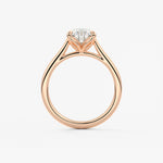 Pear Solitaire Cathedral Lab Grown Diamond Engagement Ring