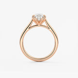 Pear Solitaire Cathedral Lab Grown Diamond Engagement Ring