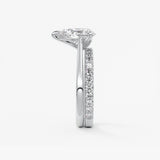 Pear Solitaire Cathedral Lab Grown Diamond Engagement Ring