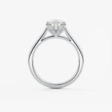 Pear Solitaire Cathedral Lab Grown Diamond Engagement Ring