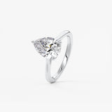 Pear Solitaire Cathedral Lab Grown Diamond Engagement Ring