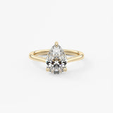 Pear Solitaire Cathedral Lab Grown Diamond Engagement Ring