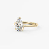 Pear Solitaire Cathedral Lab Grown Diamond Engagement Ring
