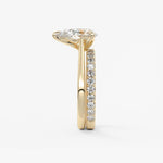 Pear Solitaire Cathedral Lab Grown Diamond Engagement Ring
