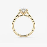 Pear Solitaire Cathedral Lab Grown Diamond Engagement Ring