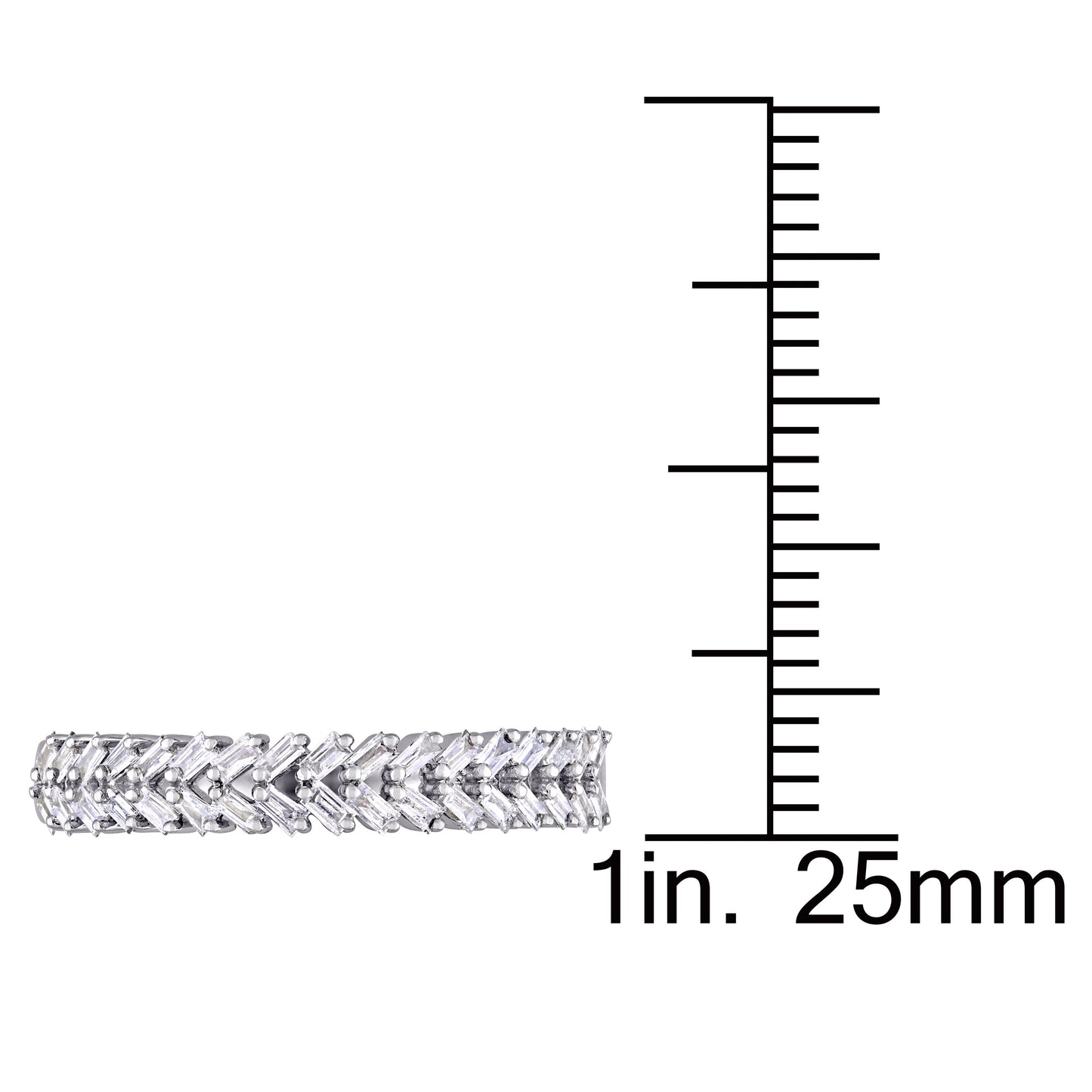 Round Cut Cubic Zirconia in 925 Sterling Silver Wedding Bands 6