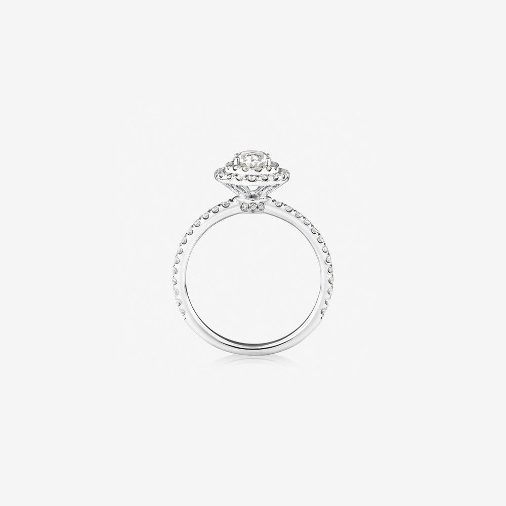 Stunning 1 CT Oval Moissanite Engagement Ring With Double Halo & Pave Design 2