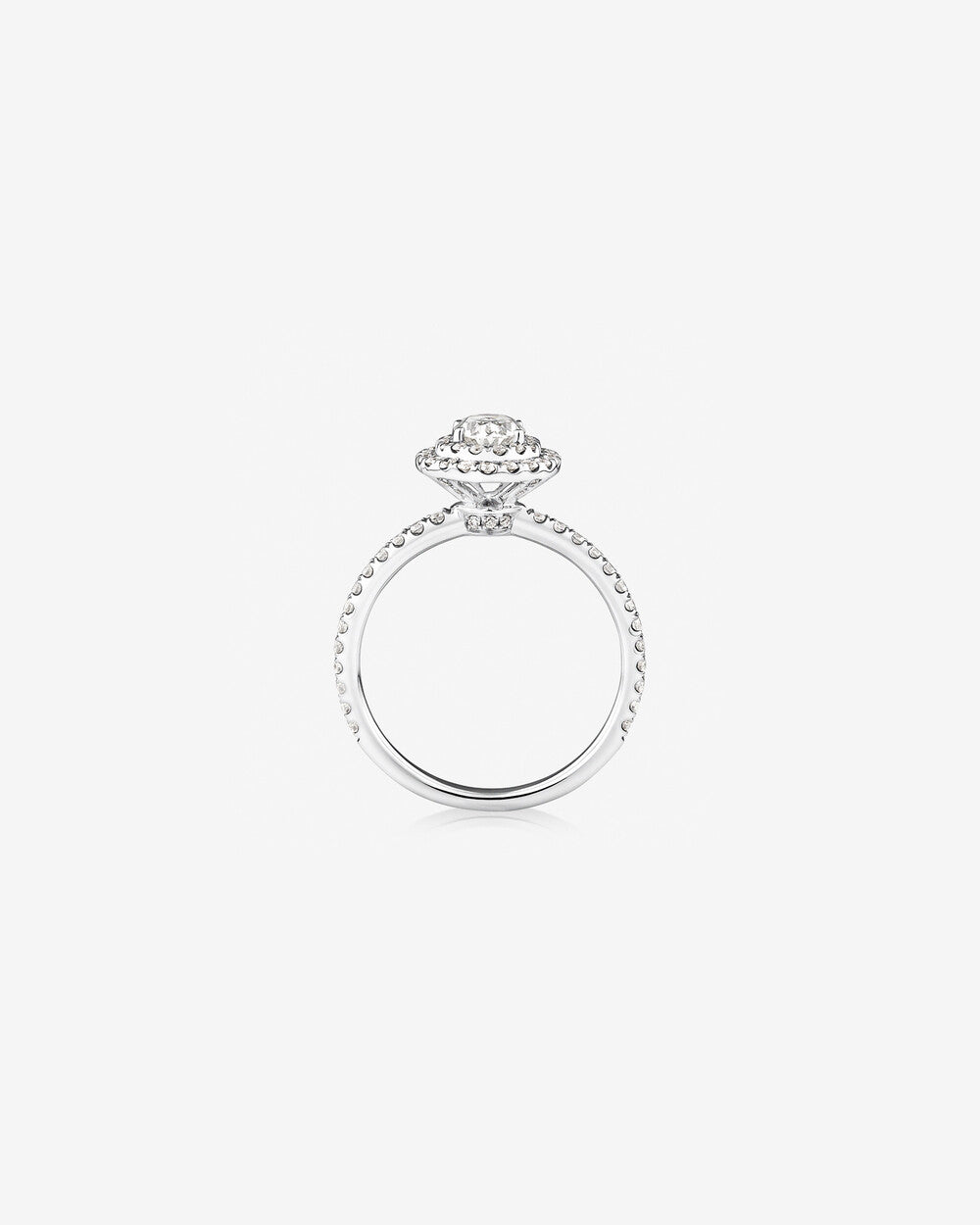 Stunning 1 CT Oval Moissanite Engagement Ring With Double Halo & Pave Design 2