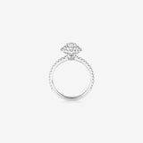 Stunning 1 CT Oval Moissanite Engagement Ring With Double Halo & Pave Design 2