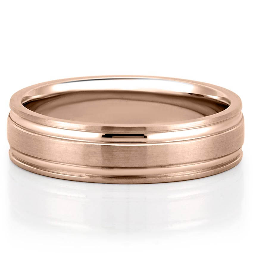 Classic Matte Finish Wedding Band for Men's in Solid Gold 5