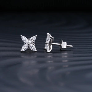 0.30 TCW Marquise Cut Moissanite Stud Earrings in Gold