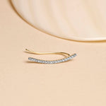 0.20 TCW Round Cut Moissanite Climber Earrings in Gold 1