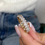 Stunning 4.06 CT Oval Moissanite Stones Full Eternity Wedding Bands 7