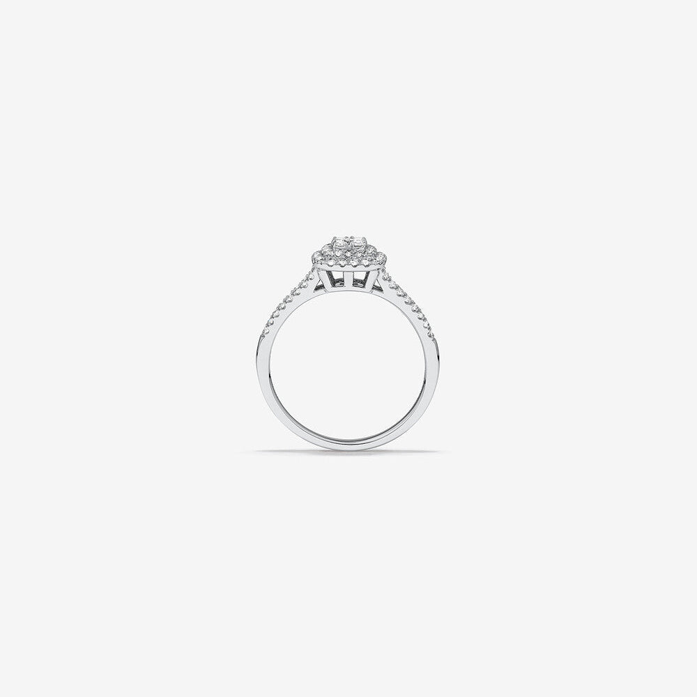 Stunning 0.3  TCW Round Moissanite Engagement Ring With Cluster Design 2