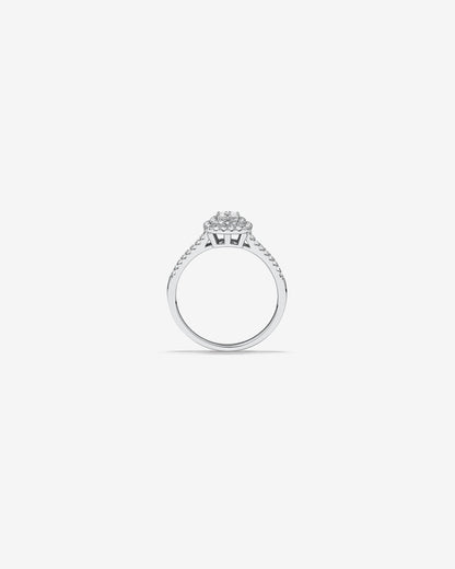 Stunning 0.3  TCW Round Moissanite Engagement Ring With Cluster Design 2