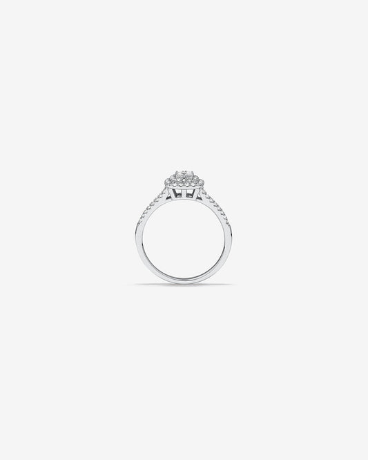 Stunning 0.3  TCW Round Moissanite Engagement Ring With Cluster Design 2