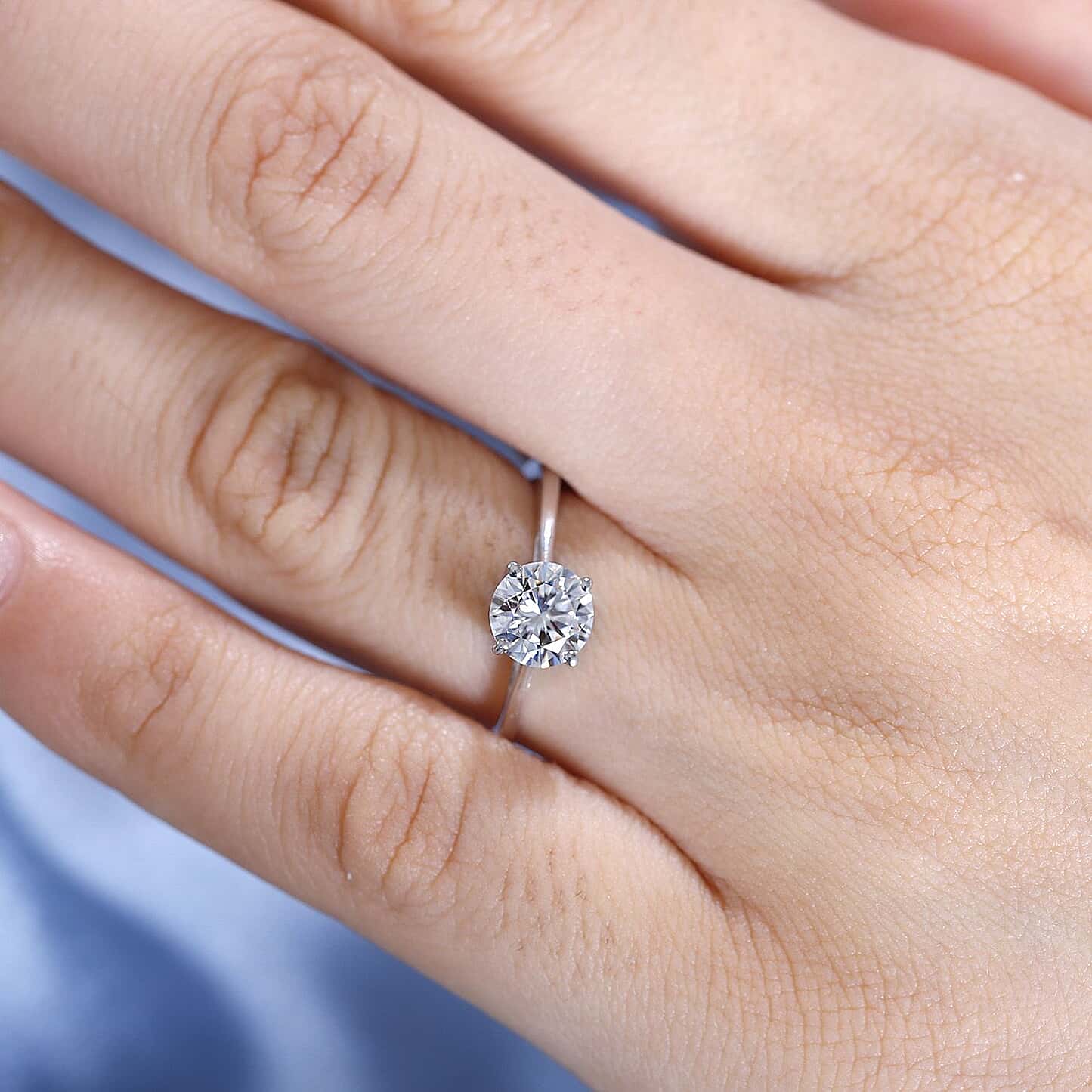 Round Cut Solitaire Style Cubic Zirconia in 925 Sterling Silver Jewelry 3