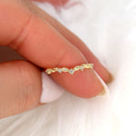 Stunning 0.07 TCW Round Moissanite Stones Leaf Nesting Metal Wedding Bands 6