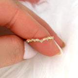 Stunning 0.07 TCW Round Moissanite Stones Leaf Nesting Metal Wedding Bands 6