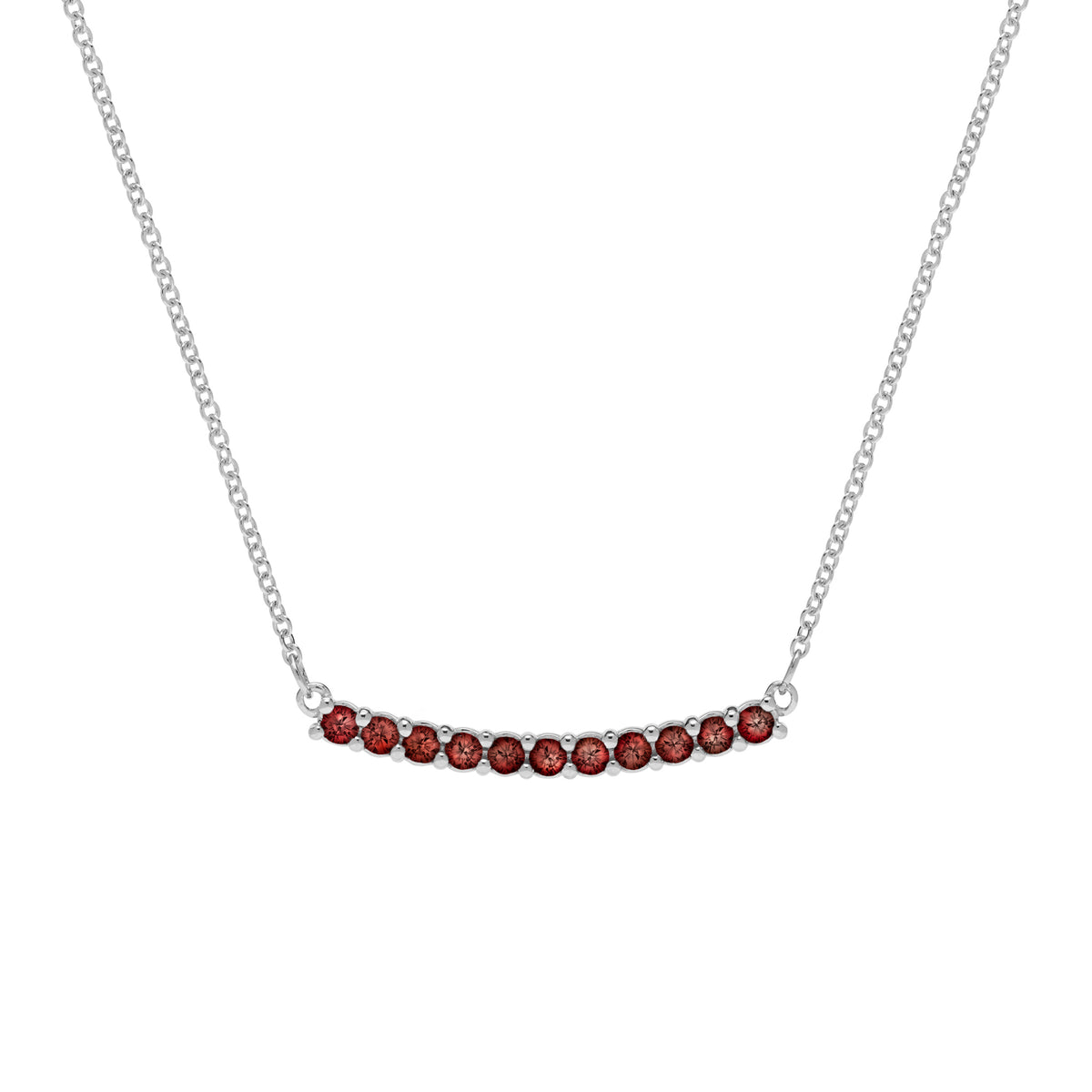 1.38 TCW Round Garnet Lab Made Diamond- January Birthstone Necklace 9