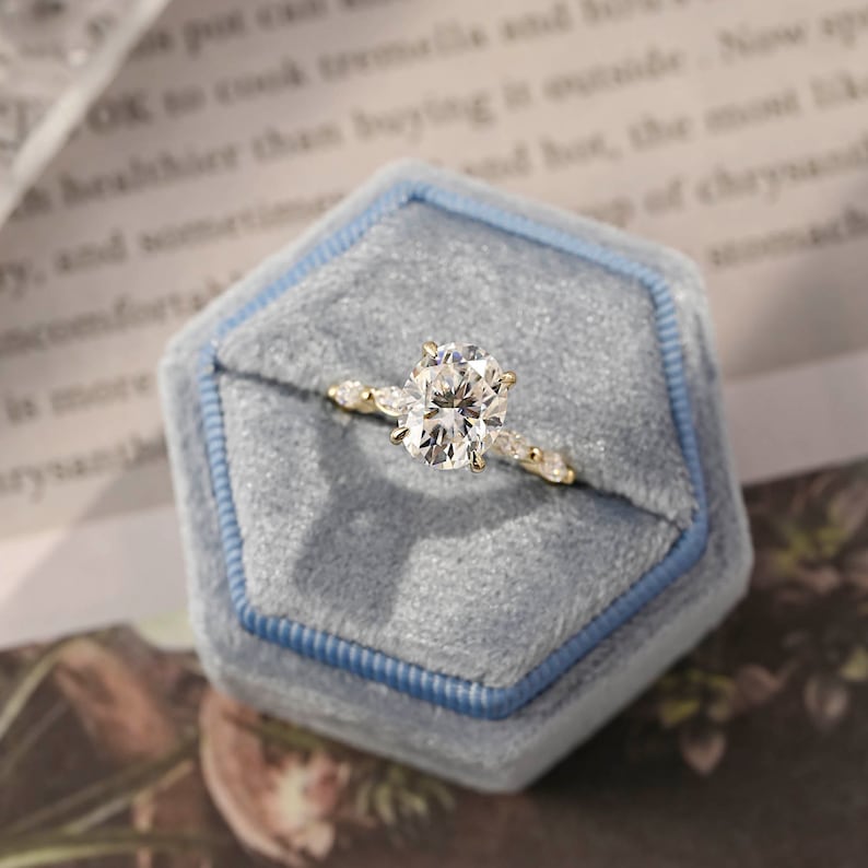 Stunning 2.5 CT Oval Moissanite Engagement Ring with Pave Design 9