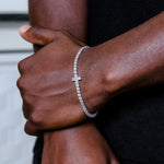 20 CT Round & Princess Moissanite Diamond Cross Tennis Silver Bracelet For Him 2