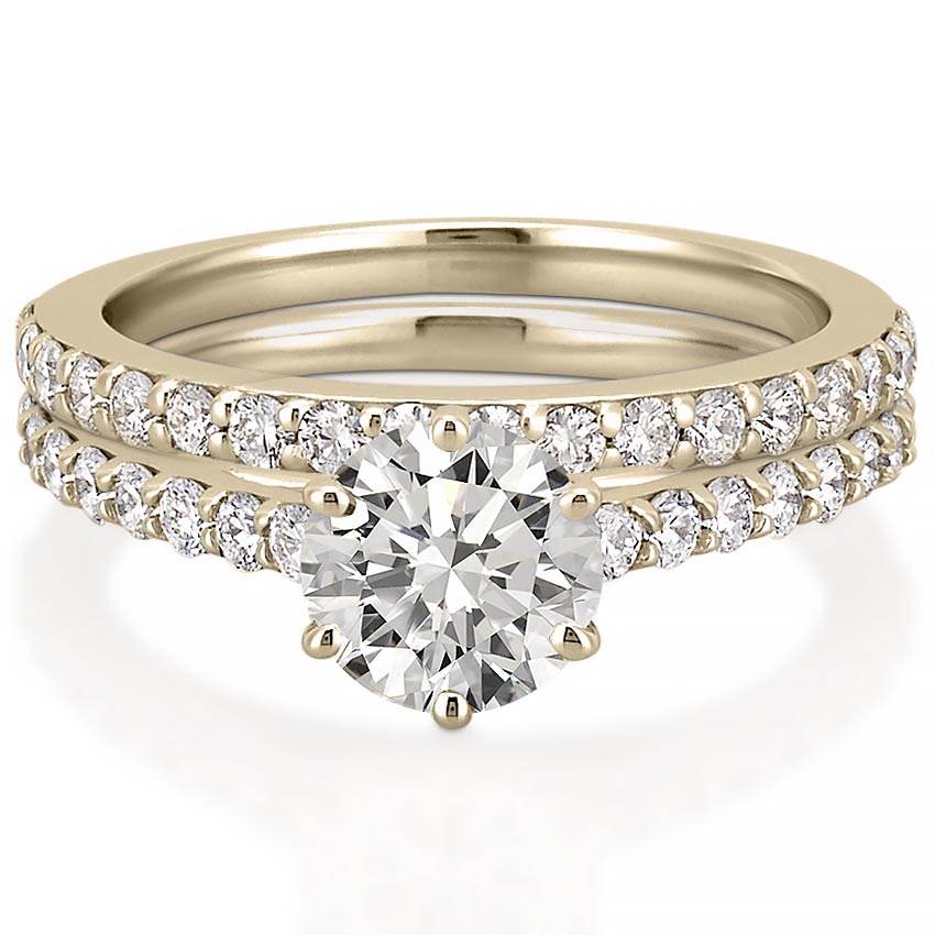 Stunning 1.0- 2.0 CT Round Moissanite Engagement Ring with Pave Design 2
