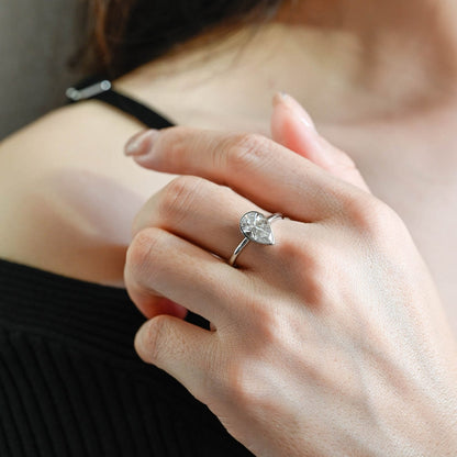 Stunning 3.0 CT Pear Moissanite Engagement Ring with Bezel Design 6