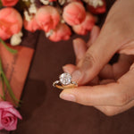 Stunning 3.0 CT Round Moissanite Engagement Ring with Pave Design 7