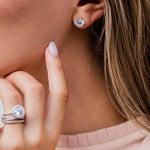 Round Cut Cubic Zirconia in 925 Sterling Silver Earrings 1